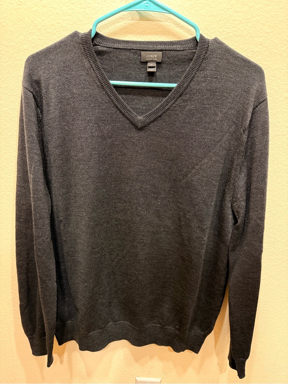 J. Crew Men's Dark Charcoal V-Neck Sweater